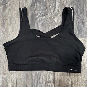 X by Gottex Black Sports Bra with White Accents, Size Large